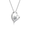 Luxury "Mom" Pendant S925 Silver Necklace Blue Heart Crystal Jewelry Ladies Anniversary Birthday Christmas Mother's Day Gift