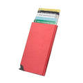 2024 New Arrivals Men Super Thin Business Credit Card Holder Cases Cartera Aluminio Pop up Automatic Aluminium Metal Wallet