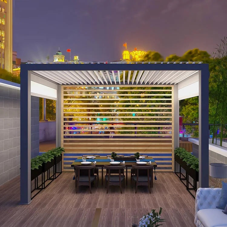 Wholesale Morden Aluminum Pergolas Bioclimatic System Outdoor Waterproof Louvered Roof Garden Pergola
