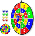RTS Double-Sided Dart Board with Hook & 9 Sticky Balls Board Games Learning Gifts for 3+-Year-Old Kid