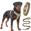 Popular Nylon Reflective Tactical Dog Harness Leash and Collar Set No Pull Adjustable Dog Vest Harness for Large Dogs Training