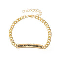 Hot Sale You Are My Soulmate Couple Simple Custom Alloy Stainless Steel Adjustable Charm Bracelet