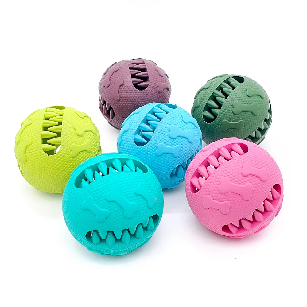 Customized Puzzle Round Rubber Durable Leakage Food Teeth Cleaning Pet Feeder Dog Chew Ball