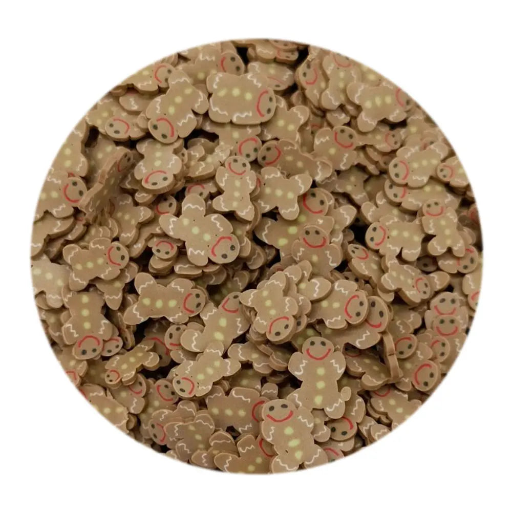 Christmas Gingerbread Sprinkles Polymer Clay Slice for Party Decoration Confetti-Slime Playing Supplements-Not Edible