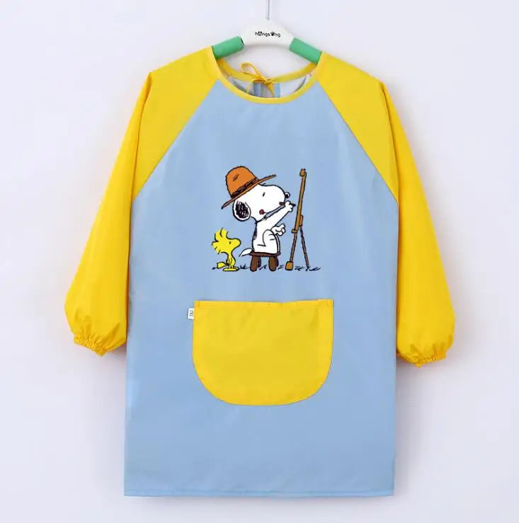 Kids Cartoon Waterproof Artist Aprons Durable Smock for Eating Drawing