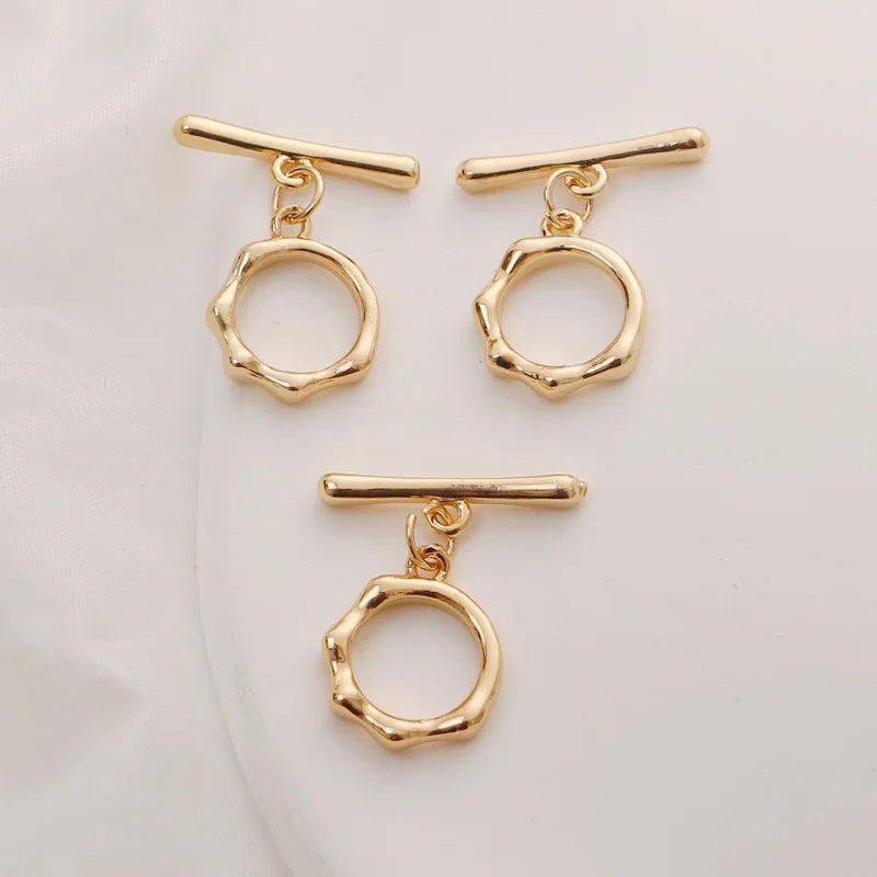 WT-JFE108 18k Copper Wrapped Gold Color Protection 0T Buckle Connection Tail Necklace Bracelet Gold Plated Earring