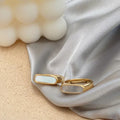 Fashion Mother of Pearl Rings 18K Gold Plated Stainless Steel Wide Band White Shell Signet Rings Couple Jewelry Ring for Gifts