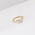 Waterproof Stainless Steel clear Oval Cubic Zirconia Gold Plated Wedding Ring for Women