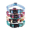 Personalized Colorful Printed Dog Collar With Leash Custom Pet Collar