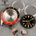 38mm Stainless Steel Brushed Watch Case Date Sapphire 29mm Dial Fit NH34 NH35 NH36 ETA 2824 PT5000 Glass Bezel for S Mod Parts