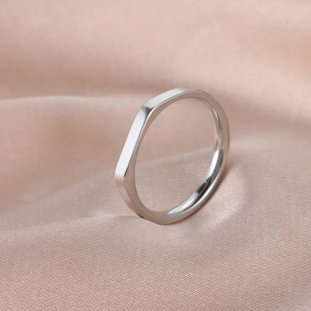 Minimalist Geometric Ring for Women Men Classic Simple Finger Rings Trend Fashion Couple Stainless Steel Jewelry