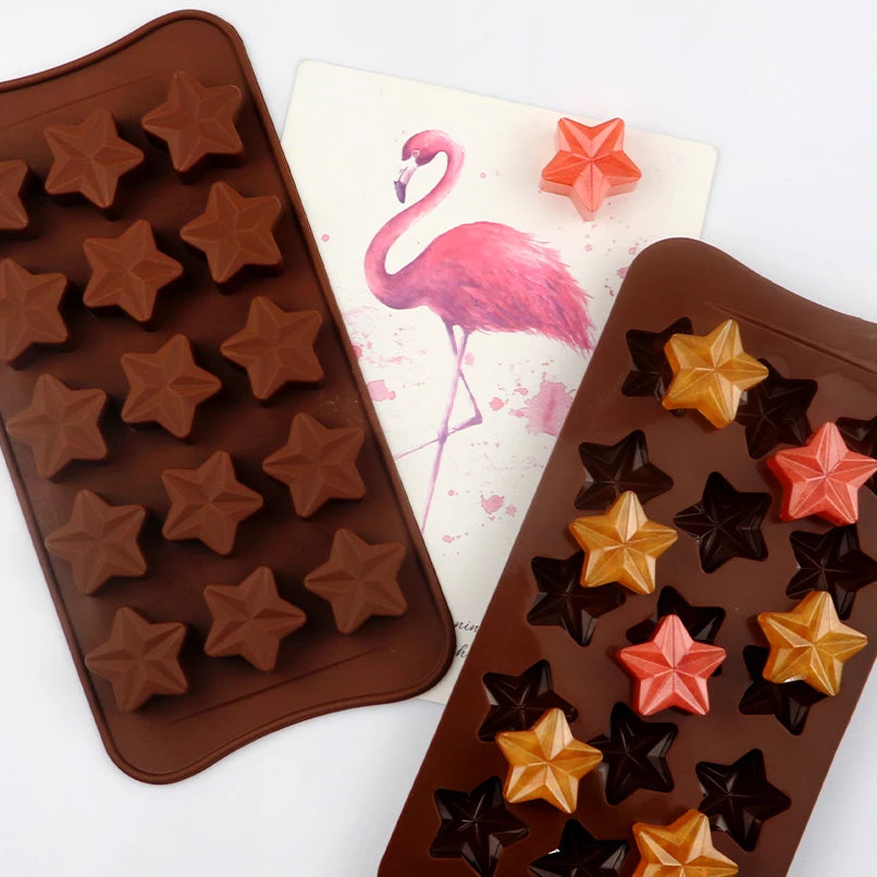 130 15 Cavity Five-pointed  Star Chocolate Mold  Transfer Silicone Mold Silicone Ice Tray Resin Silicone