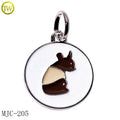 Personalized Pet Cat Collar Charms Making Round Shape Enamel Name Pendant Pet Tags Embossed Metal hang Tags for Necklace