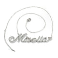 Trendy Custom Cursive Name Letters Necklace Mini Heart Women's Fashionable Iced CZ Personalized Gift Jewelry Main Brass Zircon