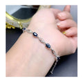 Hot Selling 925 Sterling Silver Bracelet Natural Sapphire Branded Gold Rhodium Plating Classic Style for Women for Gifts Parties