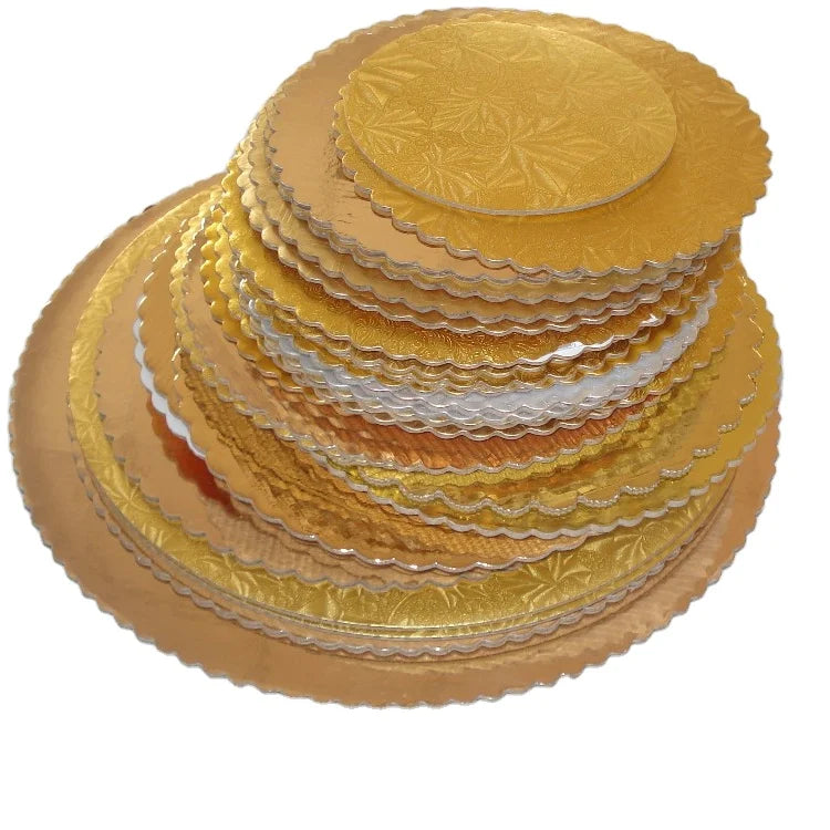 Gold Cake Board Card 3 mm Double Thick Cardboard Cake Base Board for Cake Decorations Birthday Party