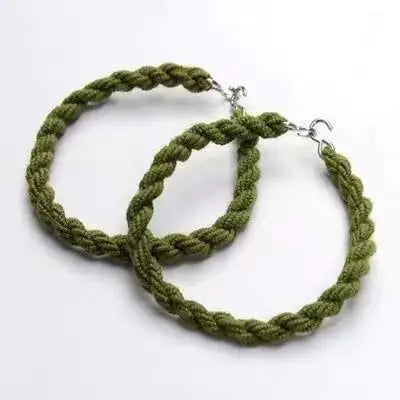 Wholesale Green Polyester Trouser Twisted Elastic Macrame Cord/Rope/String/band Blouse Garters With Metal Hook