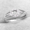 Sterling Silver 4*4mm Semi Mount Ring Empty Frame Blank Support Claw Setting S925 Base Holder Without Center Stone for DIY Inlay