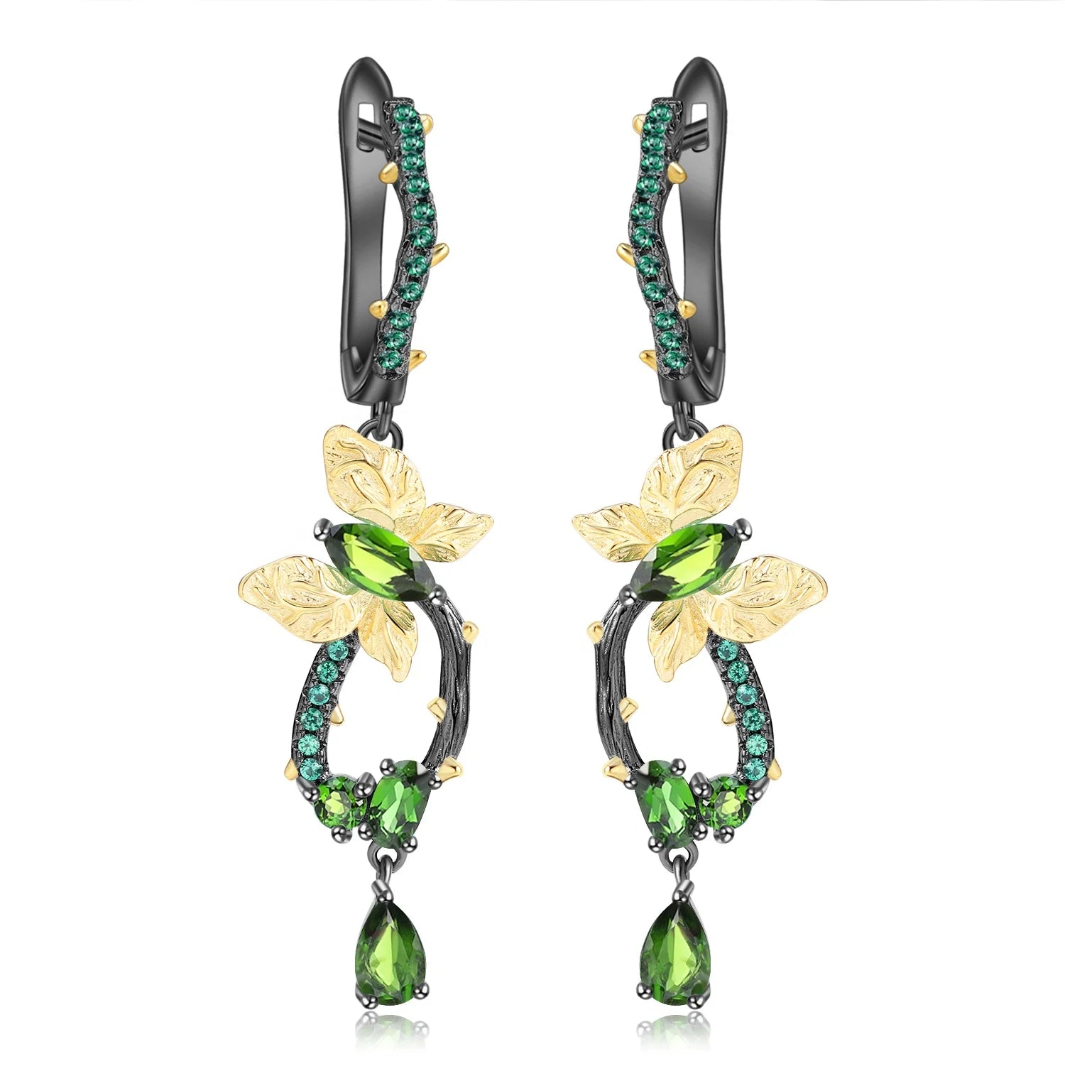 Abiding Top Selling 100%  925 Sterling Silver Handmade Butterfly Branch Drop Earrings