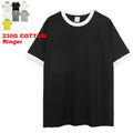 Custom Graphic Logo Crew Neck Sport Tee Shirt Blank Ringer T-Shirt Short Sleeve Cotton Contrast Collar Hoops Men Ringer T Shirt