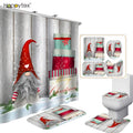 New 3D Printed Waterproof Mildew Polyester 12 Plastic Hooks Christmas Decoration Printing Shower Curtain Bathroom Custom Logo