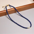 Vintage Natural Lapis Lazuli Beaded Necklace for Women Pearl Charm Semi-precious Gemstone Healing Crystal Choker Gift