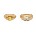 2026jewelry Supplier New Fashion Vintage Classic Alloy Gold Plated Star Heart Crystal Ring Set for Women Luxury Designer Jewelry