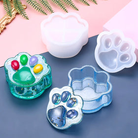 HY Crystal Epoxy Jewelry Box Silicone Mould DIY Handcraft Paw Shape Storage Box Resin Molds