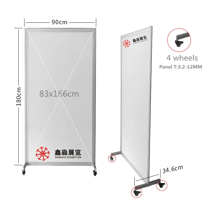 Foldable and Single Wall Room Divider Portable Free Standing Easy to Fix up Aluminum Modular Display Stand