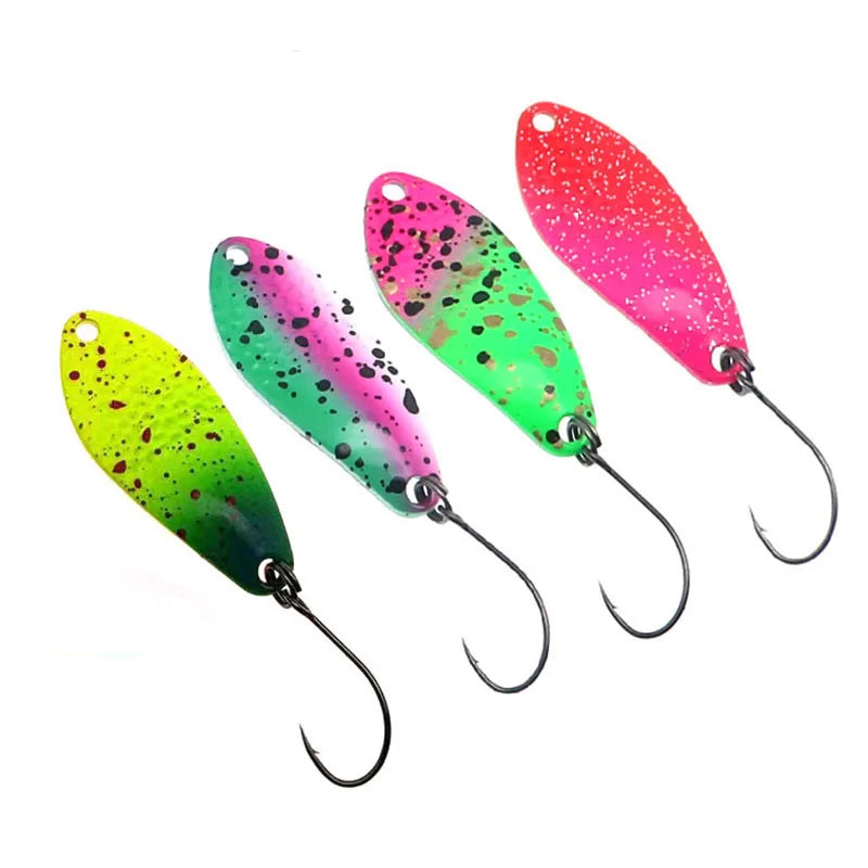 Trout Fishing SPoon 4g 37mm Colorful Spoon Bait Copper Metal Jig Fishing Lure Bait Lures Spinner for Trout Chub Perch Salmon