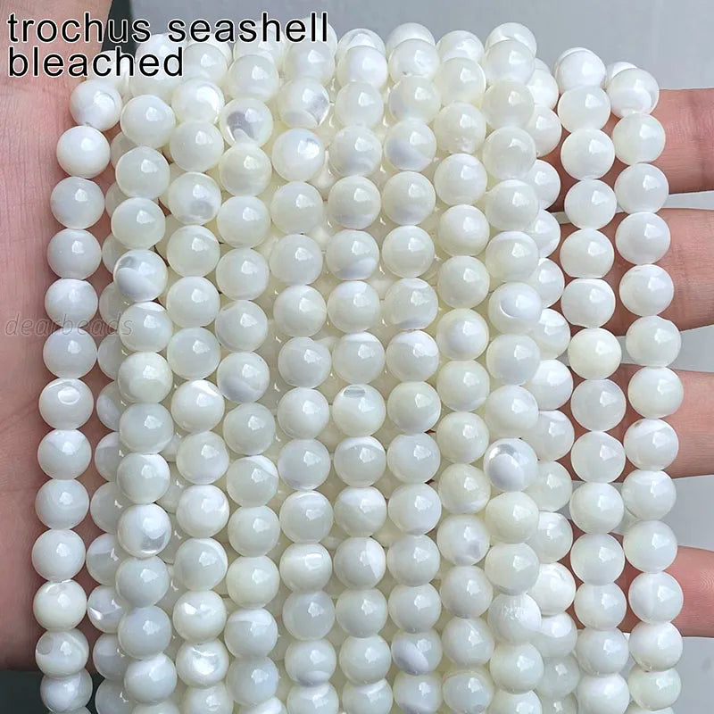 Wholesale Trochus Yellow Sea Shell Spacer Beads Mother of Pearl for Bracelet Jewelry Making 4mm 6mm 8mm 10mm 12mm