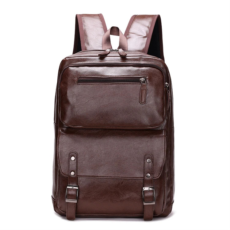 Custom Print Thick Faux Leather Multifunction Outdoors Hiking Camping Backpack Men