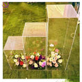 Wedding Centerpiece Aisle Flower Stand Transparent Crystal Square Acrylic Runway Light Box Flower Rack
