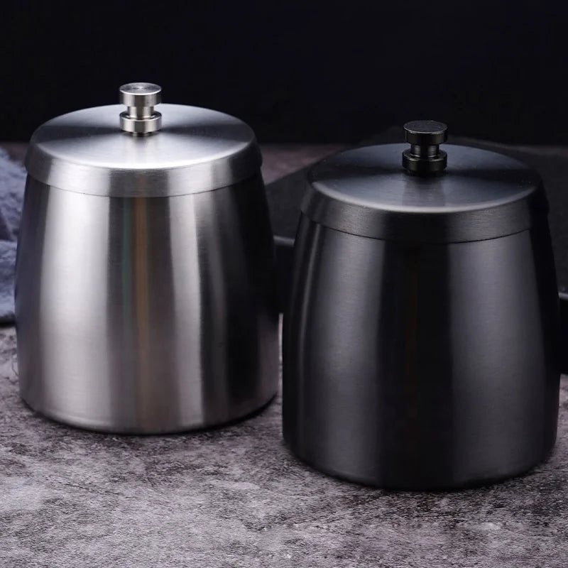 Outdoor Ashtray with Lid for Cigarettes Smokeless Stainless Steel Ash Trays Unbreakable Modern Ashtray