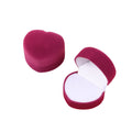 Stock Heart Shape Purple Flocking Velvet Gift Proposal Wedding Ring Jewelry Box Packaging
