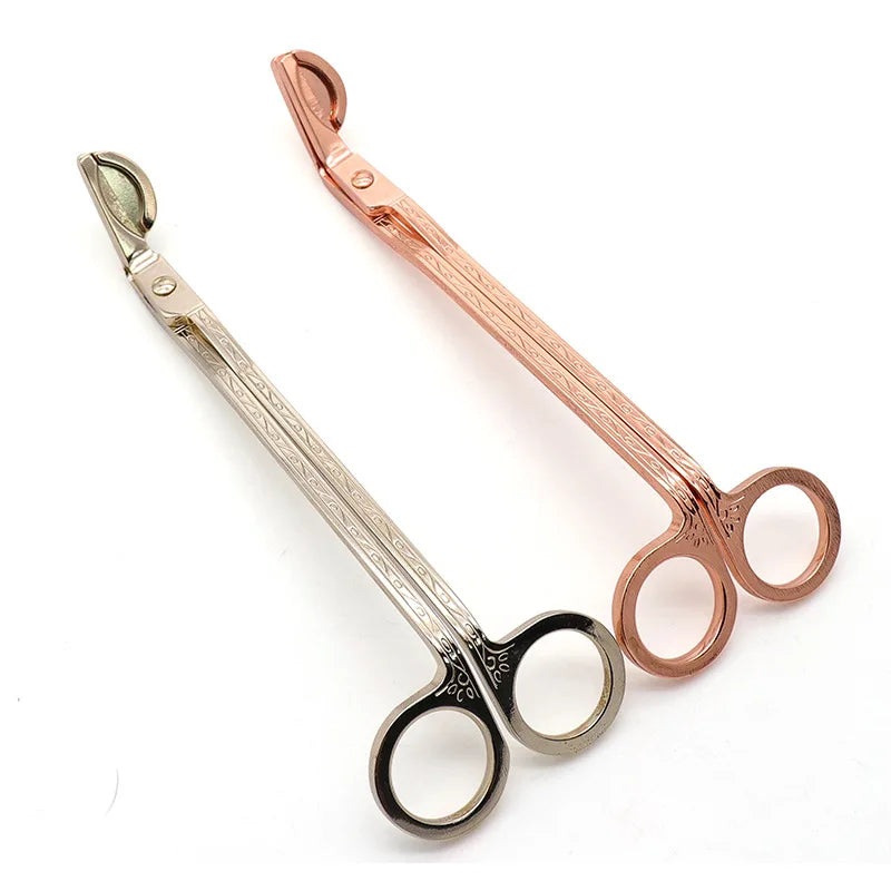 Henry High Quality Hot Sell Rose Gold Stainless Steel Candle Aromatherapy Wick Trimming Tool Polishing Scissor Cutter for Candle