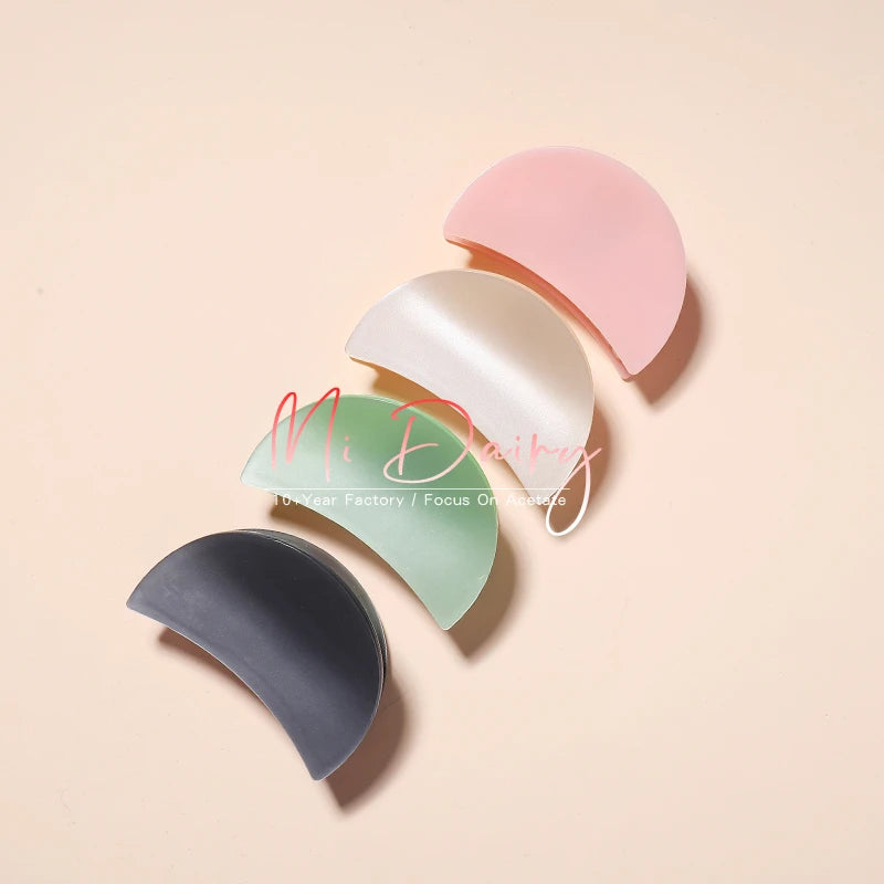 Mi Dairy Acrylic Pearl Marble Color Semicircle Good Quality Acrylic Hair Claw Clip 223228
