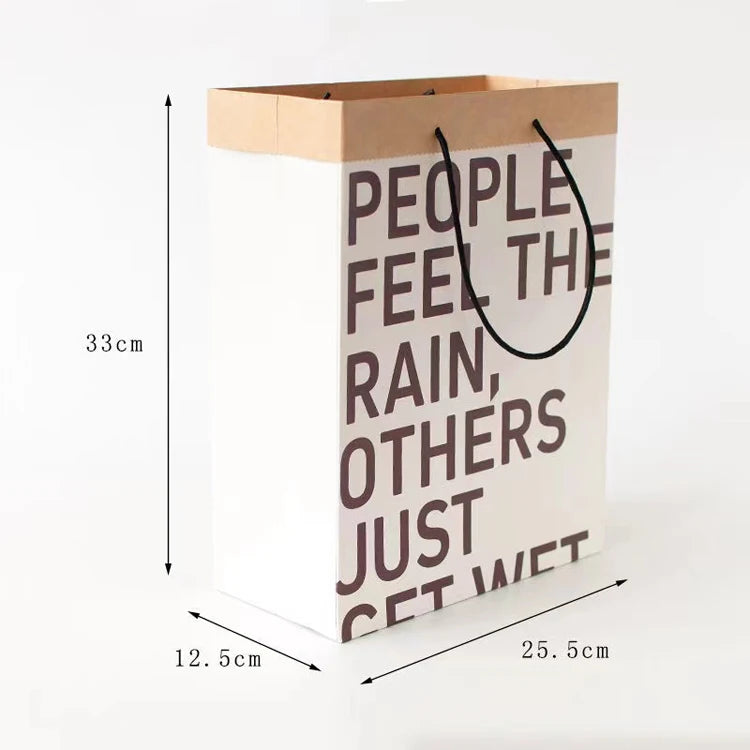 Custom White Grape Carrying Paper Shopping Bag Kraft Flat Paper Gift Bags with Handle