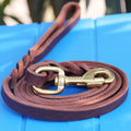 Wholesale Leather Pet Durable Walking Leash Retractable Genuine Leather Pet Dog Leash Leather Dog Training Leash