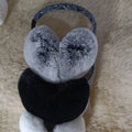 Sample Support Fashion White Black Genuine Fur Rex Rabbit Fur Earmuffs Colors Adjustable Band Fluffy Fur Earmuffs