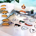 Custom Waterproof Cute Cartoon Self Adhesive Vinyl Logo Transparent Kiss Cut Sticker Sheets