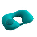 Waterhan FPL4H5259 PVC Flocked Air-Filled U-Shaped Foldable Auto Press Pump Inflatable Travel Neck Pillow with Bag