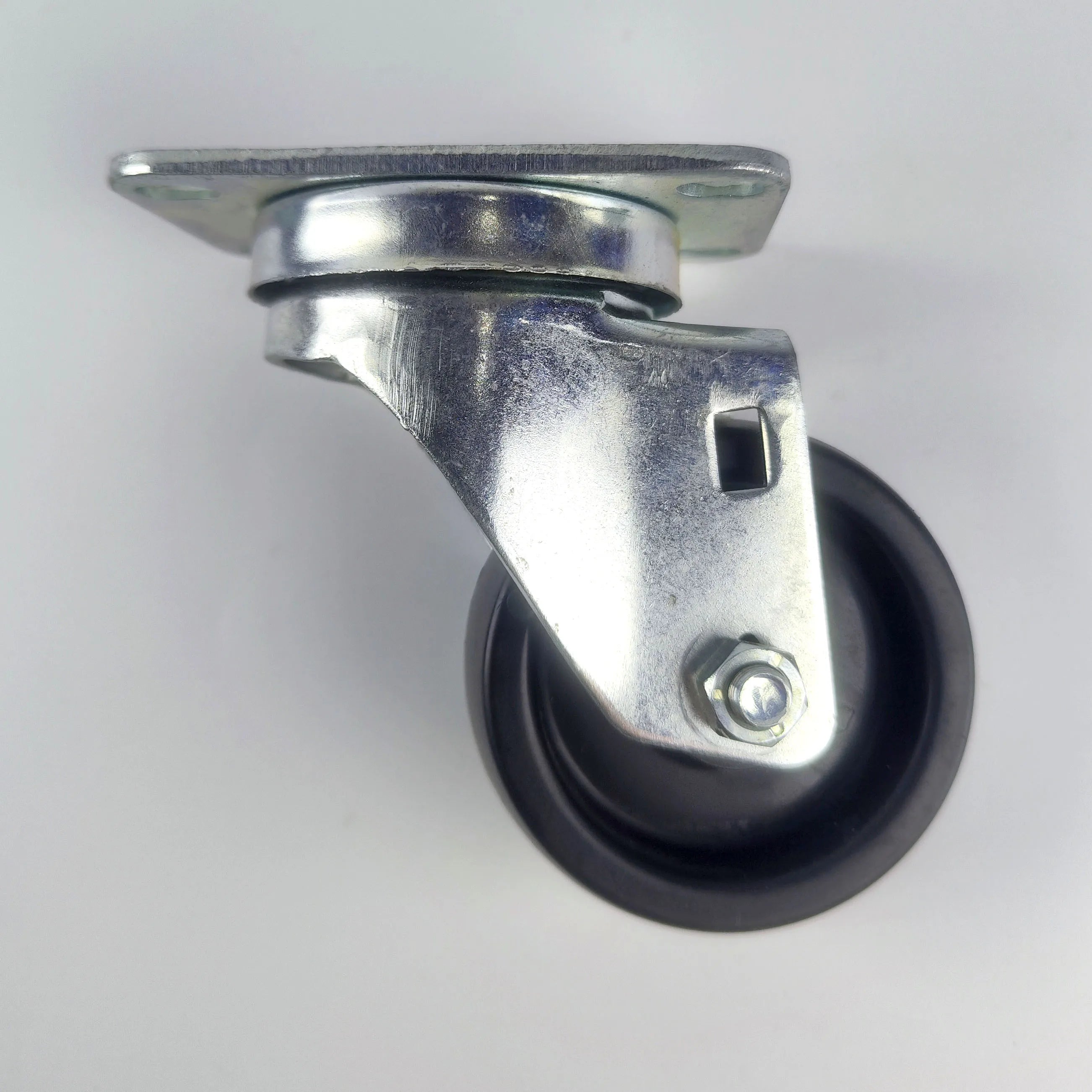 HM2215 3-1/8"x 4-1/8" Polyolefin/Polypropylene Mixture 325LB Black Trolley PP Castor Wheels for School Hotel & Bedroom Use