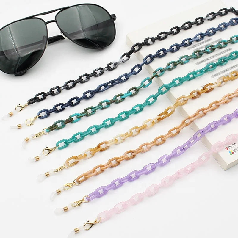 Hip Hop Glasses Chain Acrylic Masking Chain Cord Strap Sunglass Holder Chain Cadena De Gafas Sunglasses Rope for Woman
