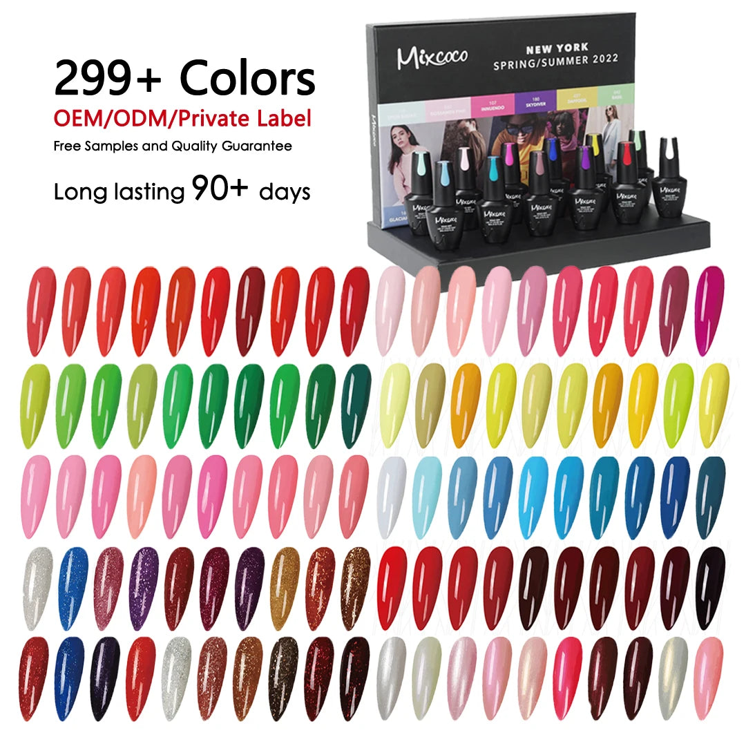 New Hema Free Nails Paint Salon Supplies Esmalte En Em UV Gel Nail Art Nail Supplies 15ml Gel Polish Uas Soak off Gel Polish Set