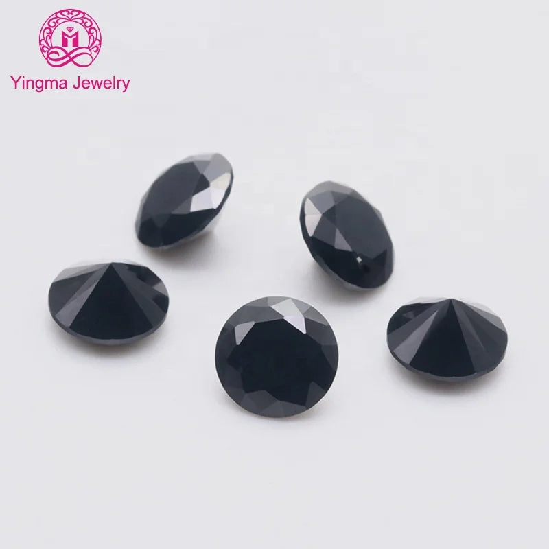 Hot Selling Round Shape Loose Black Nano Crystal Stones All Sizes 3 mm to 10 mm Gemstone Synthetic Nano for Fine Jewelry