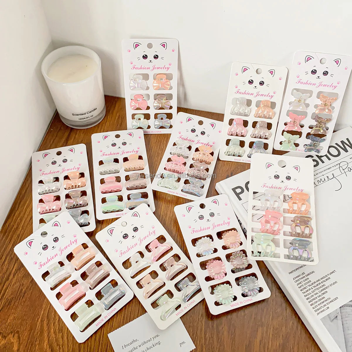 Wholesale Korean Fashion Hair Accessories 6PCS/set Candy Colored Mini Hair Clips Sets Sweet Cute Girl Hairpin Sets