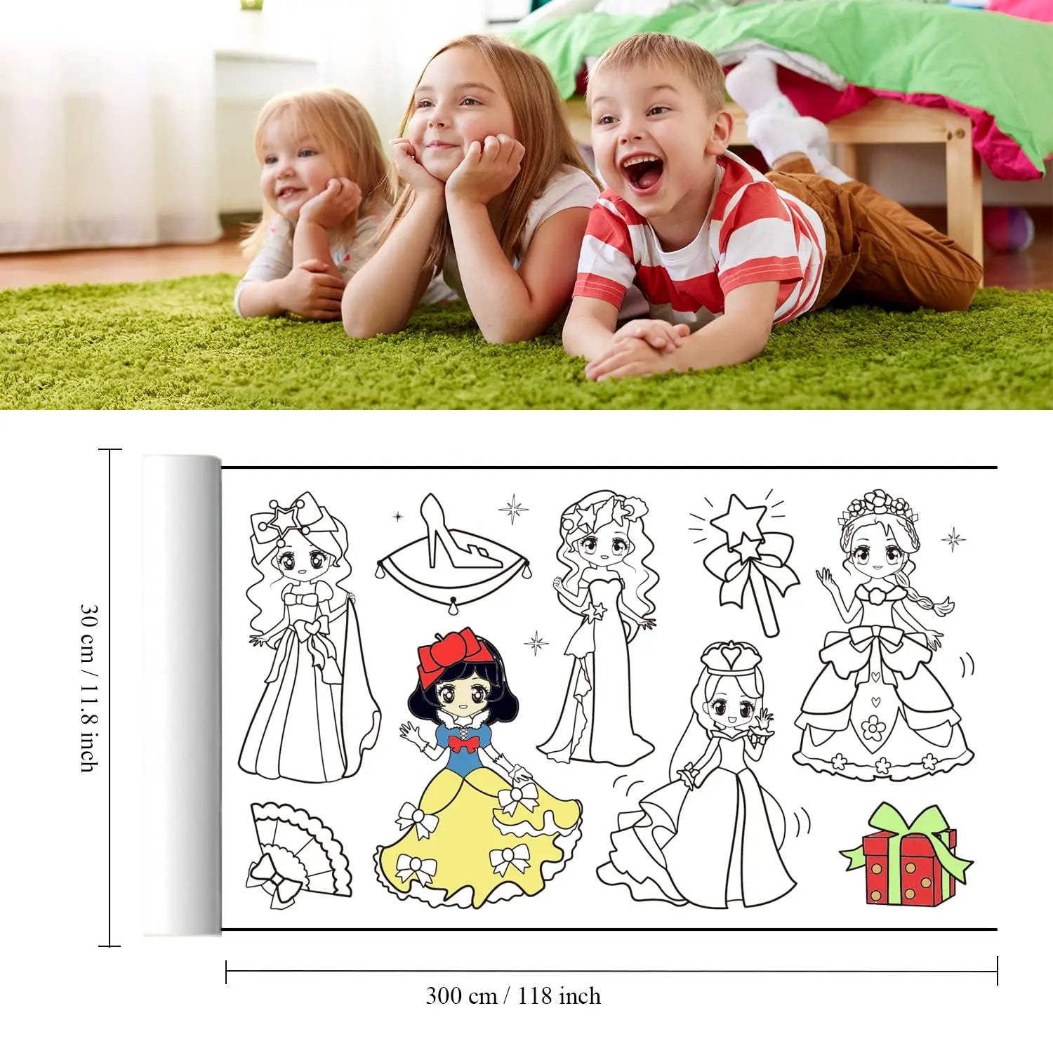 Custom Logo DIY Painting & Coloring Offset Paper Roll 30x300cm for Kids Customized Children's Drawing Graffiti Rolls