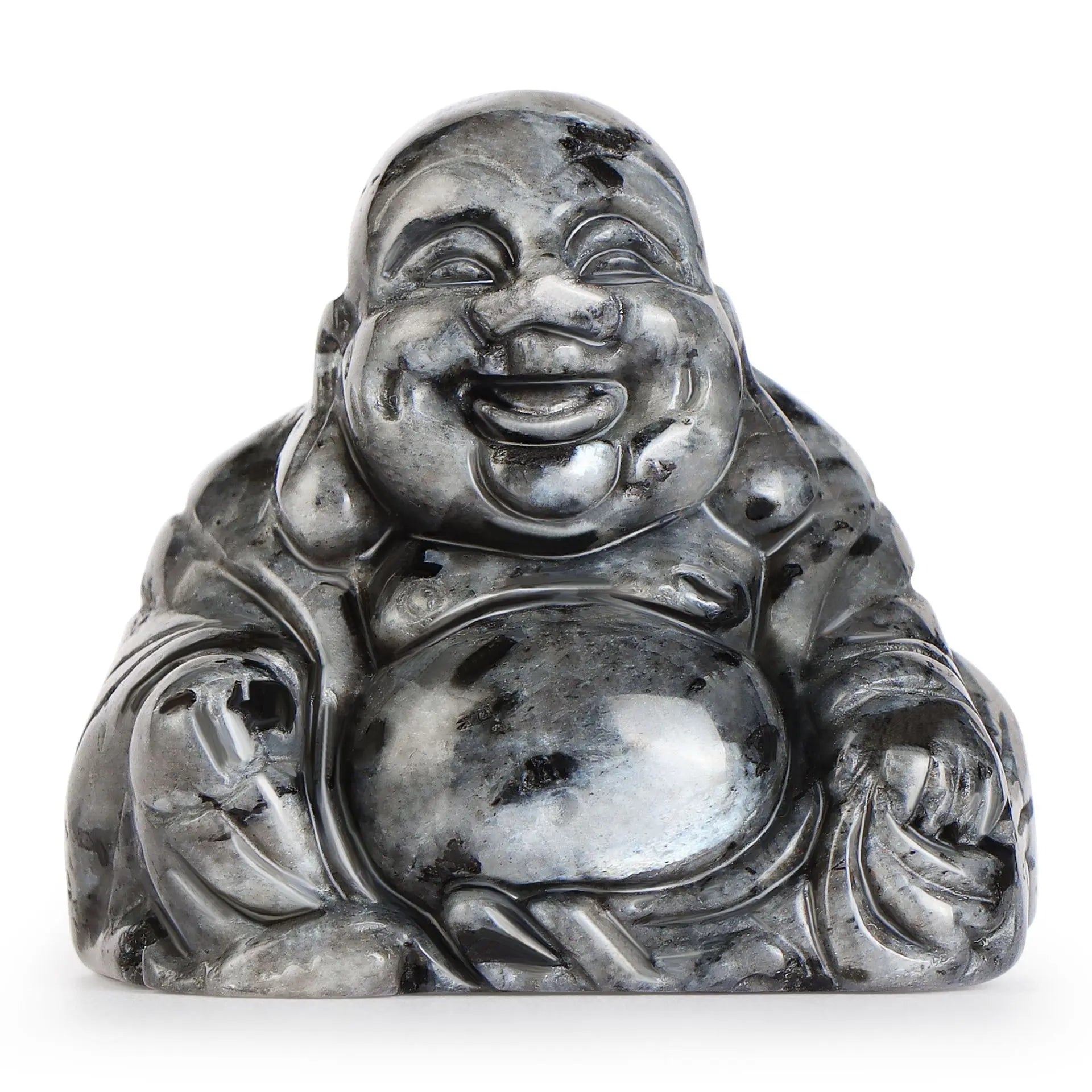 Huiying Handmade funny animal figurines natural labradorite crystal carving buddha statue for crystal gift