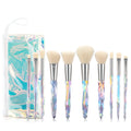 Custom Logo 10 Piece Crystal Rhinestone Makeup Brushes Set with Diamond Laser Travel Case Holder